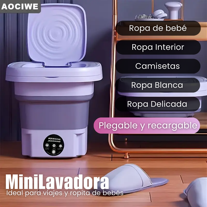 MINI LAVADORA PORTÁTIL: ¡LAVA ROPA DE BEBÉS, ROPA, ROPA ÍNTIMA Y TU ROPA FAVORITA!